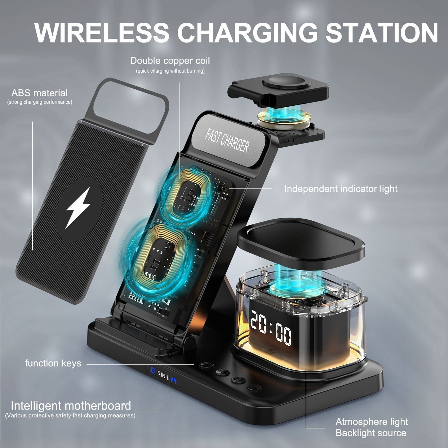 3 In 1 Original Folding Wireless Charger by Elixor EL206
