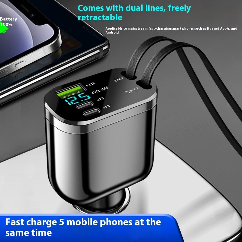 Double Flexible Wire Fast Car Charger by Elixor EL302