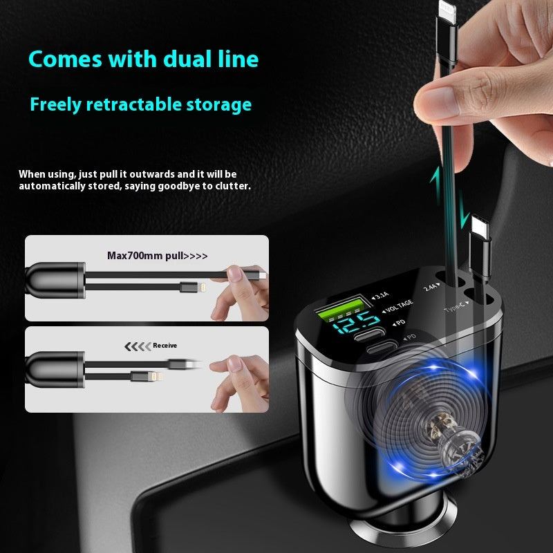 Double Flexible Wire Fast Car Charger by Elixor EL302