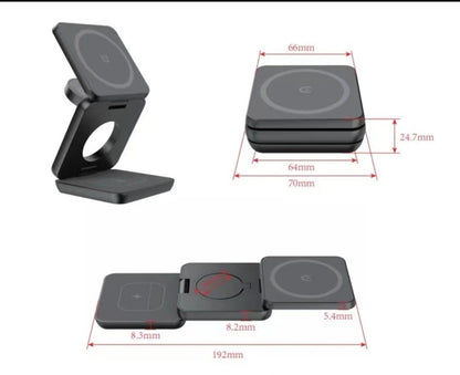 Folding 3 In 1 Wireless Charger by Elixor EL201